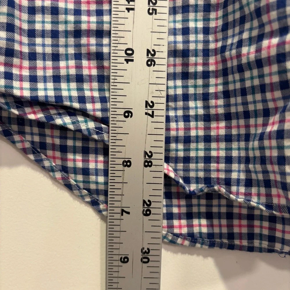 Polo Ralph Lauren Mens Small Plaid Button Down Shirt Navy Pink Teal Long Sleeve